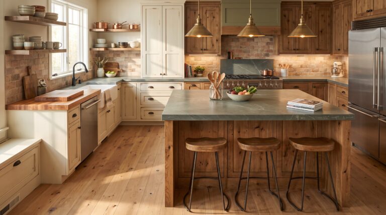 Rustic Kitchen Design Ideas: Cabinets, Materials, Colors and Layouts